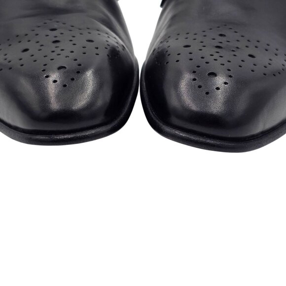 NEW Battaglia Italy Mens 7 Black Leather Dress Shoes Medallion Toe Derby Oxfords - Picture 7 of 11